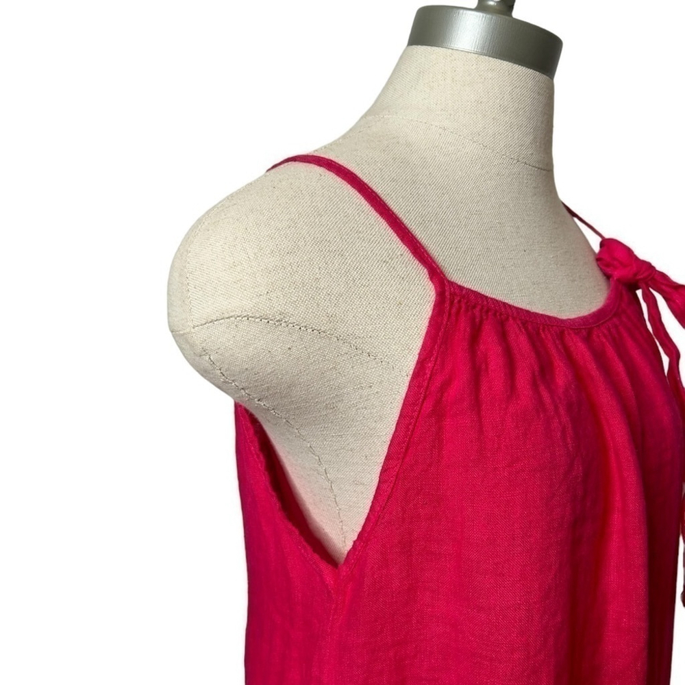 Lungo L'arno Women's Pink Linen Dress Made In Italy Summer Beach Casual Small - Picture 10 of 13